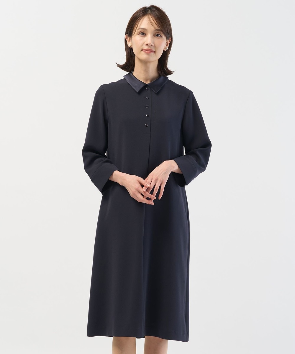 【オンワード】 J.PRESS LADIES>ワンピース 【2way】セラテリーダブルクロス 襟付き ワンピース ネイビー 13 レディース 【オンワード】 J.PRESS LADIES>ワンピース 【2way】セラテリーダブルクロス 襟付き ワンピース ネイビー 13 レディース
