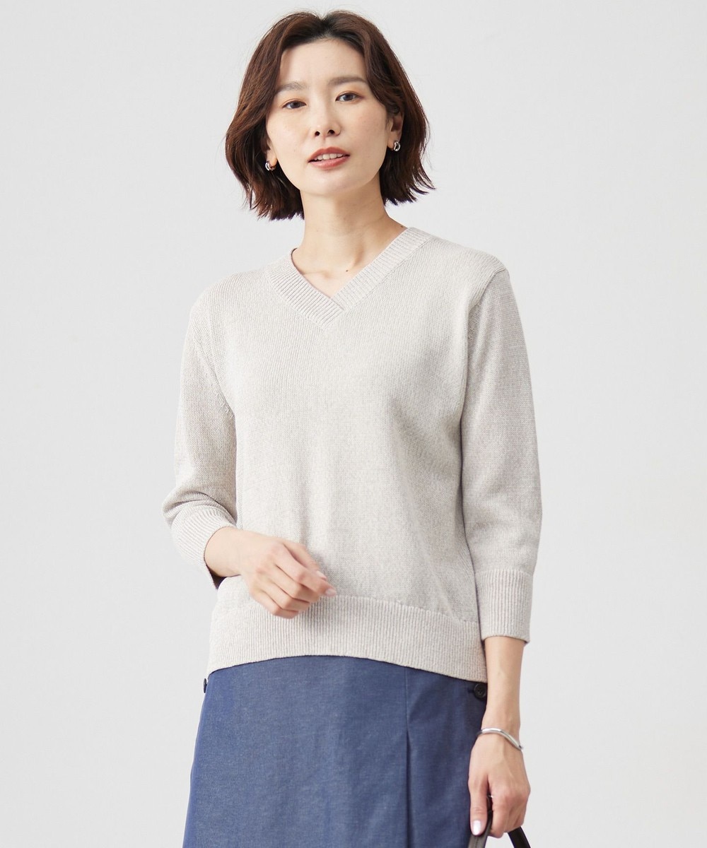 【オンワード】 J.PRESS LADIES>トップス 【洗える】GIMA COTTON ミックスカラー Vネック ニット モノトーンMIX M レディース 【オンワード】 J.PRESS LADIES>トップス 【洗える】GIMA COTTON ミックスカラー Vネック ニット モノトーンMIX M レディース