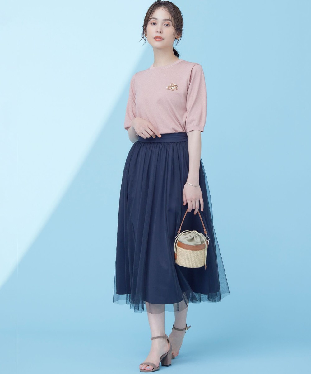 【オンワード】 組曲>ワンピース 【WEB限定・2SET】シャイニーラメニット×チュールスカート ローズ 2 レディース 【オンワード】 組曲>ワンピース 【WEB限定・2SET】シャイニーラメニット×チュールスカート ローズ 2 レディース