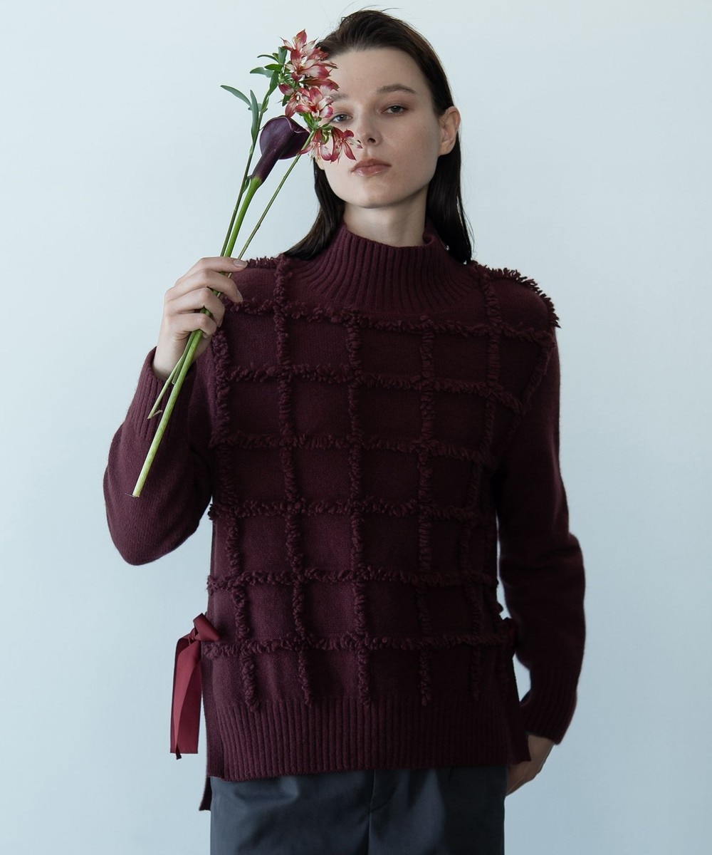 【オンワード】 自由区>トップス 【カトリエムブーケ】Check frange フリンジプルオーバーニット ボルドー 38 レディース 【オンワード】 自由区>トップス 【カトリエムブーケ】Check frange フリンジプルオーバーニット ボルドー 38 レディース