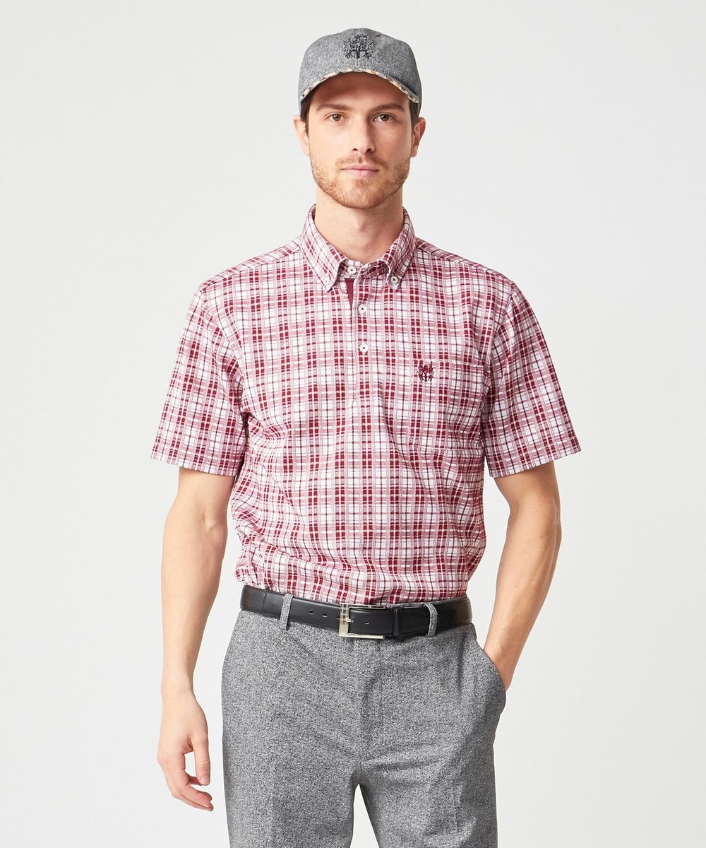 【オンワード】 DAKS GOLF>トップス 【MEN】モノカラーチェック カットソー ブラック L メンズ 【送料無料】