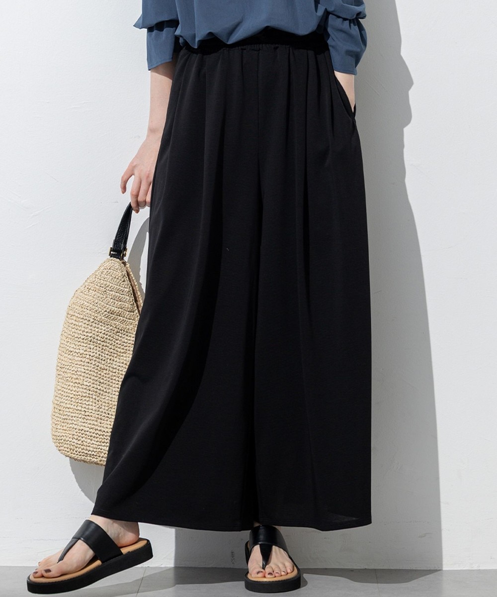 【オンワード】 23区>パンツ 【接触冷感/洗える】ツイストコットンプレーティング ワイド パンツ ブラック 38 レディース 【オンワード】 23区>パンツ 【接触冷感/洗える】ツイストコットンプレーティング ワイド パンツ ブラック 38 レディース