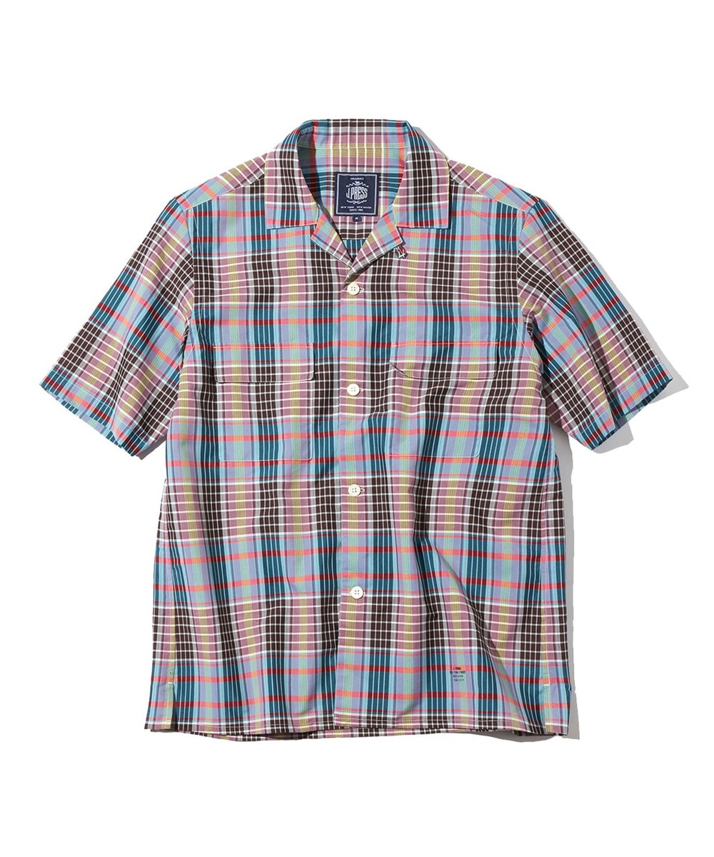 【オンワード】 J.PRESS MEN>トップス 【J.PRESS ORIGINALS】T/C OPEN COLLAR SHIRT PLAID ダルブルー XL メンズ 【送料無料】