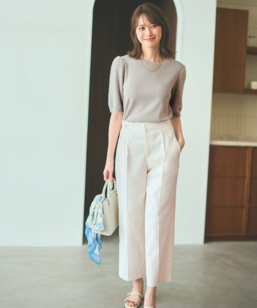 【オンワード】 ANY SIS>パンツ 【ストレッチ・接触冷感・撥水・UVカット・洗える】エアリーストレッチ ワイドパンツ オフ 2 レディース 【オンワード】 ANY SIS>パンツ 【ストレッチ・接触冷感・撥水・UVカット・洗える】エアリーストレッチ ワイドパンツ オフ 2 レディース