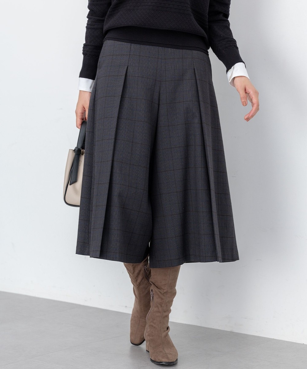 【オンワード】 組曲>パンツ ハンサムツイルキュロット パンツ チャコールチェック 2 レディース 【オンワード】 組曲>パンツ ハンサムツイルキュロット パンツ チャコールチェック 2 レディース