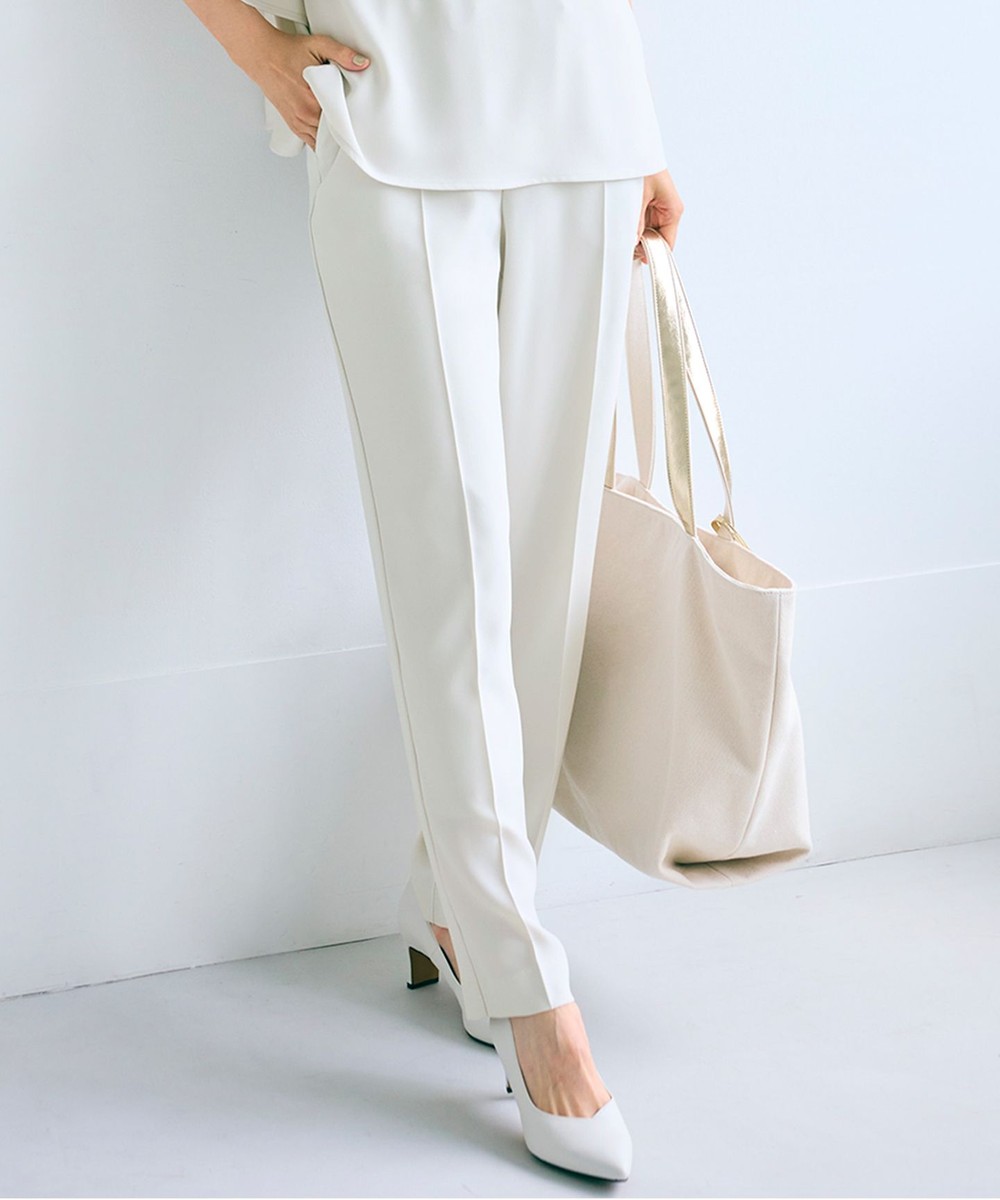 【オンワード】 23区>パンツ 【新色追加/洗える】ストレッチジョーゼット テーパード パンツ ベージュ 36 レディース 【オンワード】 23区>パンツ 【新色追加/洗える】ストレッチジョーゼット テーパード パンツ ベージュ 36 レディース