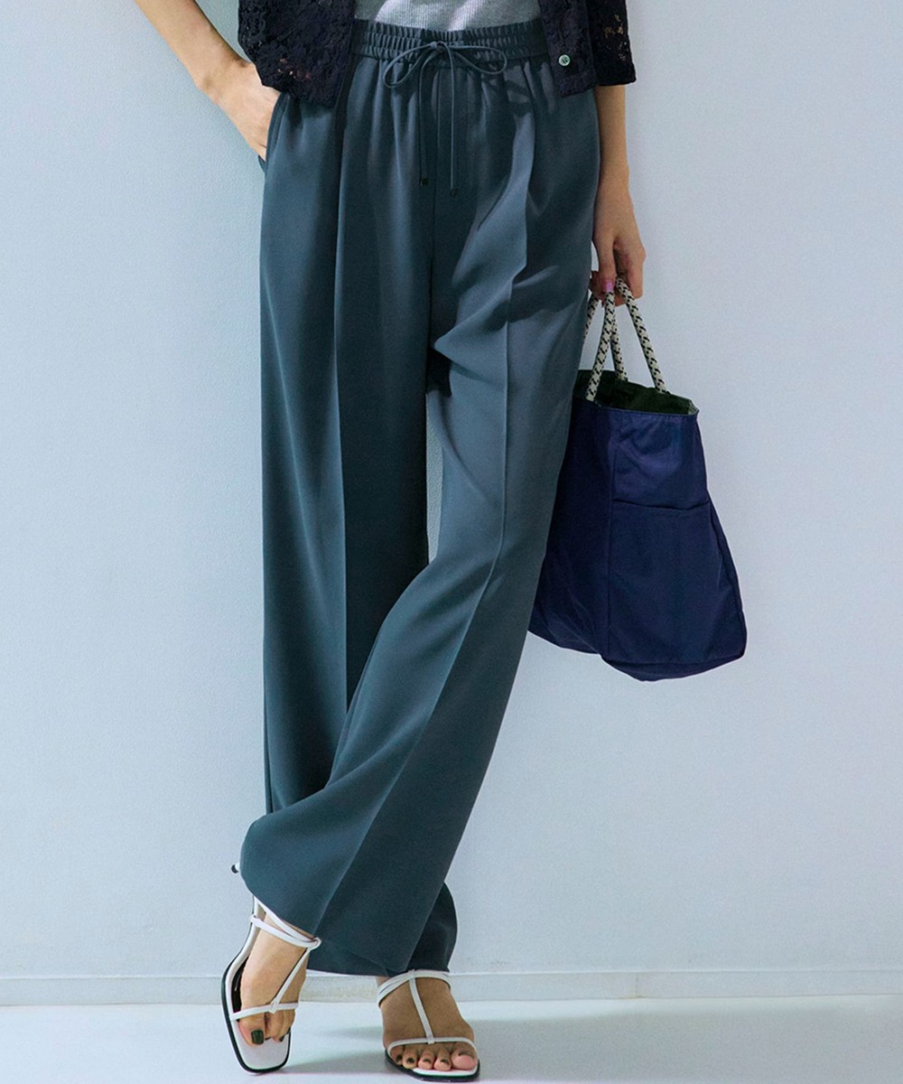 【オンワード】 23区>パンツ 【接触冷感/UVカット/吸水速乾】ストレッチジョーゼット ワイド パンツ ダークグリーン 38 レディース 【オンワード】 23区>パンツ 【接触冷感/UVカット/吸水速乾】ストレッチジョーゼット ワイド パンツ ダークグリーン 38 レディース