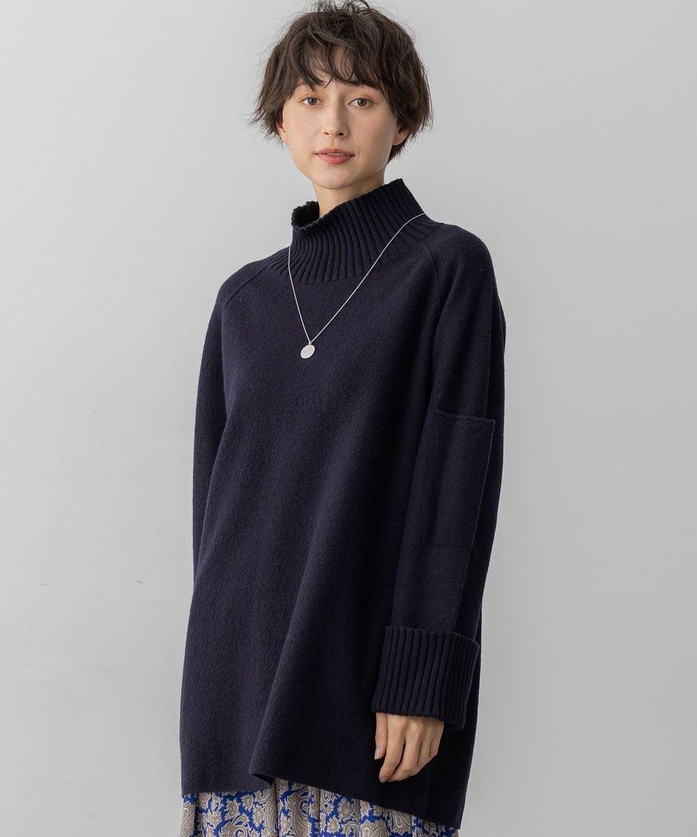 【オンワード】 23区 L(大きいサイズ)>トップス 【新色追加】ボイルドウールコンビニット チュニック ネイビー 44 レディース 【オンワード】 23区 L(大きいサイズ)>トップス 【新色追加】ボイルドウールコンビニット チュニック ネイビー 44 レディース