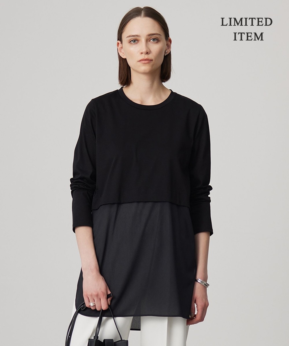 【オンワード】 ICB>トップス 【WEB限定・洗える】 シアージャージーコンビ カットソー ブラック XS レディース 【オンワード】 ICB>トップス 【WEB限定・洗える】 シアージャージーコンビ カットソー ブラック XS レディース