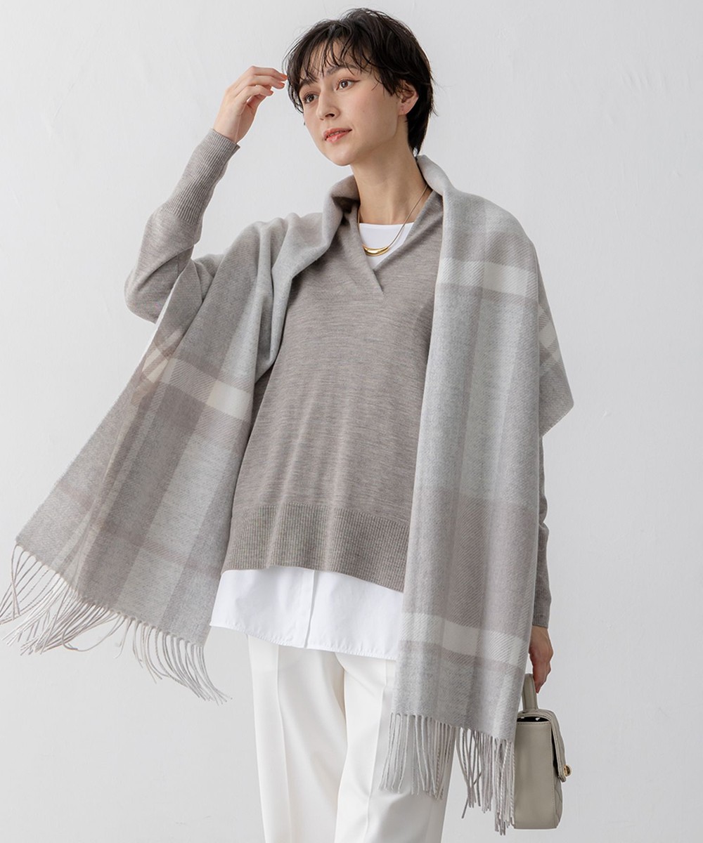 【オンワード】 23区>ファッション雑貨 カシミヤ チェック ストール ベージュ F レディース 【オンワード】 23区>ファッション雑貨 カシミヤ チェック ストール ベージュ F レディース