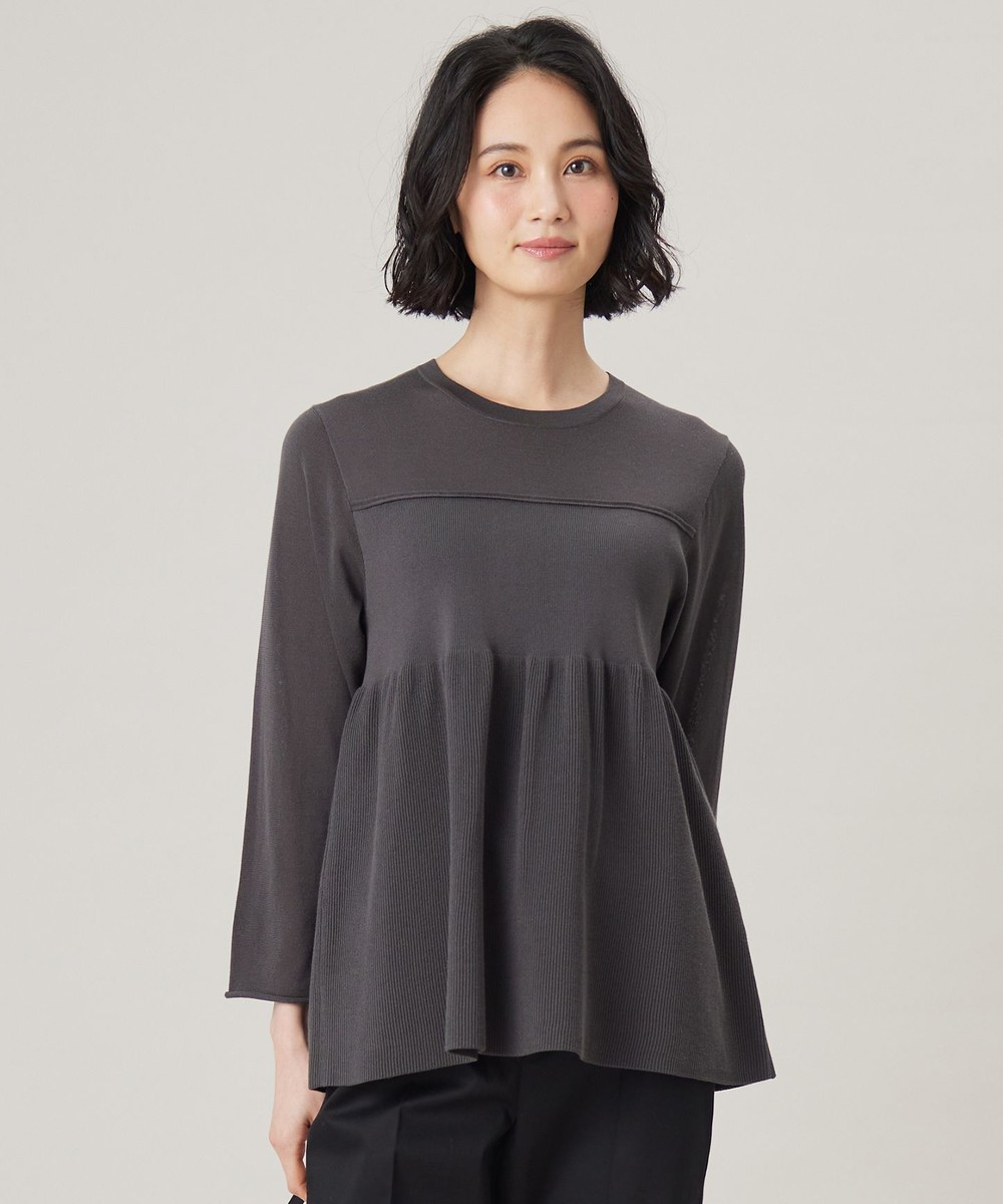 【オンワード】 自由区>トップス 【洗える】ドライコットンハイゲージペプラム ニット スレート 38 レディース 【オンワード】 自由区>トップス 【洗える】ドライコットンハイゲージペプラム ニット スレート 38 レディース