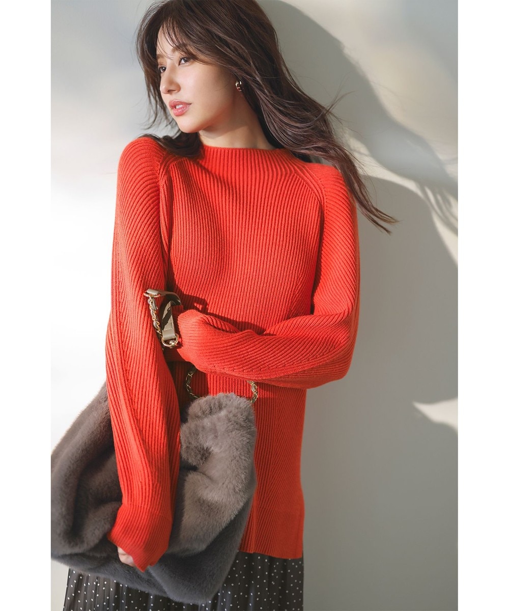 【オンワード】 ANY SIS>トップス 【洗える・セットアップ可】アンチピリング変形畔 ボトルネック ニット オレンジ 2 レディース 【オンワード】 ANY SIS>トップス 【洗える・セットアップ可】アンチピリング変形畔 ボトルネック ニット オレンジ 2 レディース