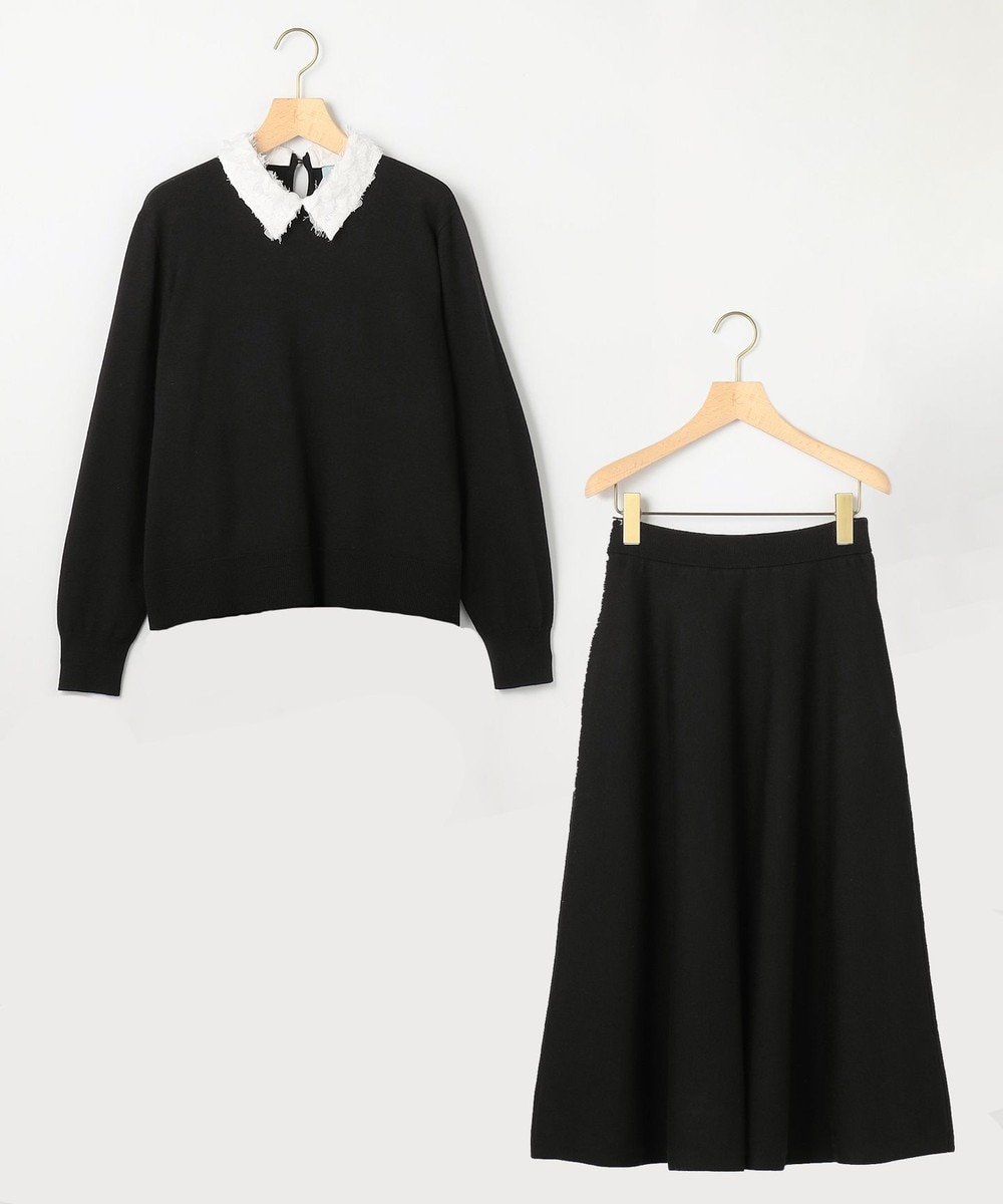 【オンワード】 組曲 S(小さいサイズ)>ワンピース 襟付きニットアップ ブラック S2 レディース 【オンワード】 組曲 S(小さいサイズ)>ワンピース 襟付きニットアップ ブラック S2 レディース