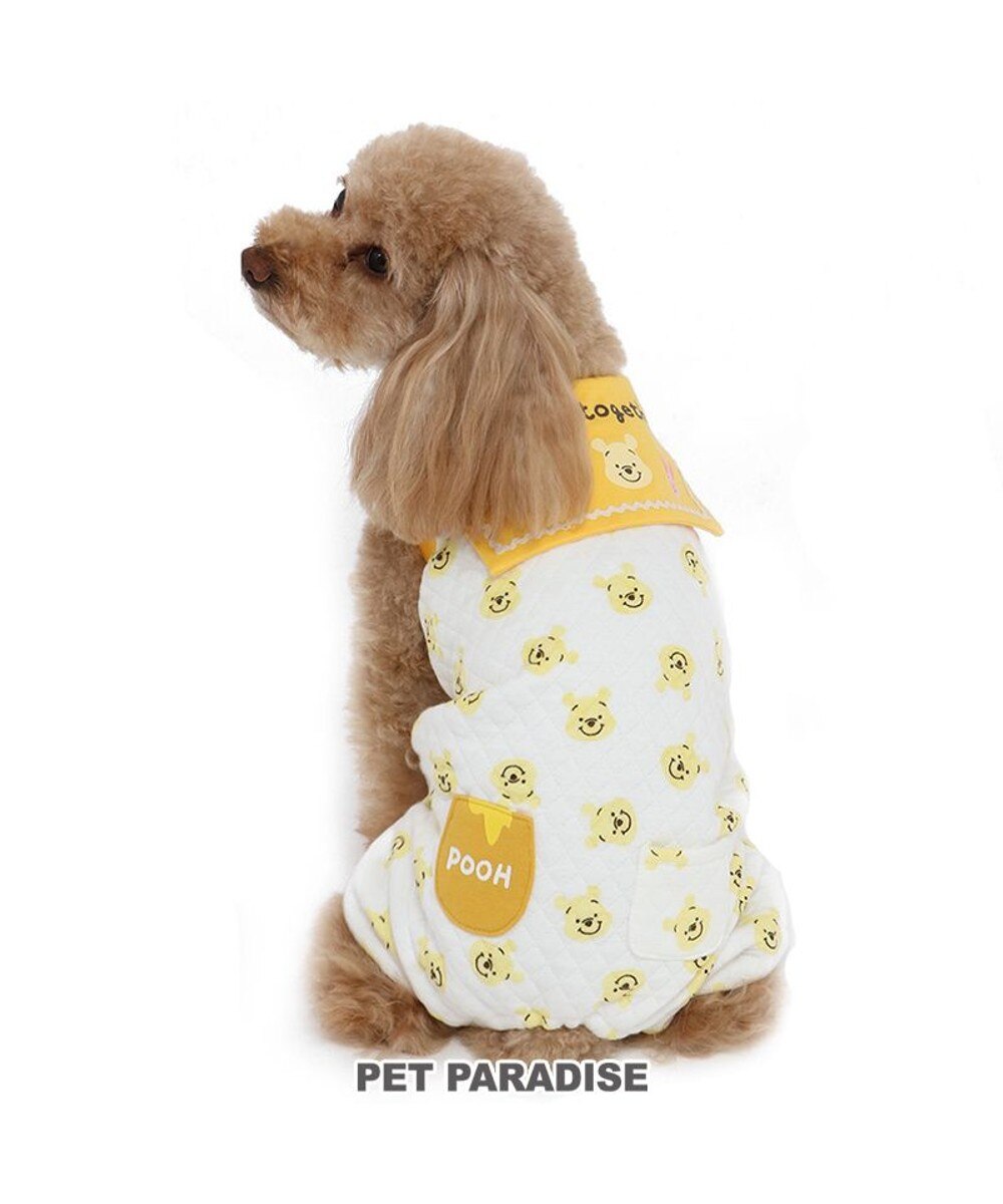 PET PARADISE>ペットグッズ 犬 服 ディズニー くまのプーさん キルト ロンパース 【小型犬】 黄 ４Ｓ