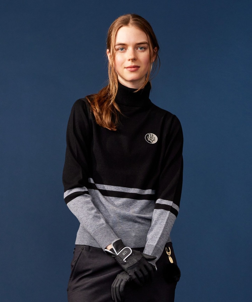 【オンワード】 23区GOLF>トップス 【WOMEN】【ウォッシャブル 】バイカラー ニットソー ブラック 1 レディース 【オンワード】 23区GOLF>トップス 【WOMEN】【ウォッシャブル 】バイカラー ニットソー ブラック 1 レディース