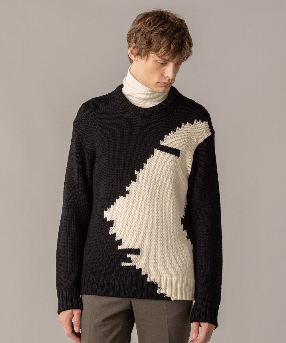 【オンワード】 JOSEPH MEN>トップス メリノインターシャ ニット ブラック 50 メンズ 【送料無料】