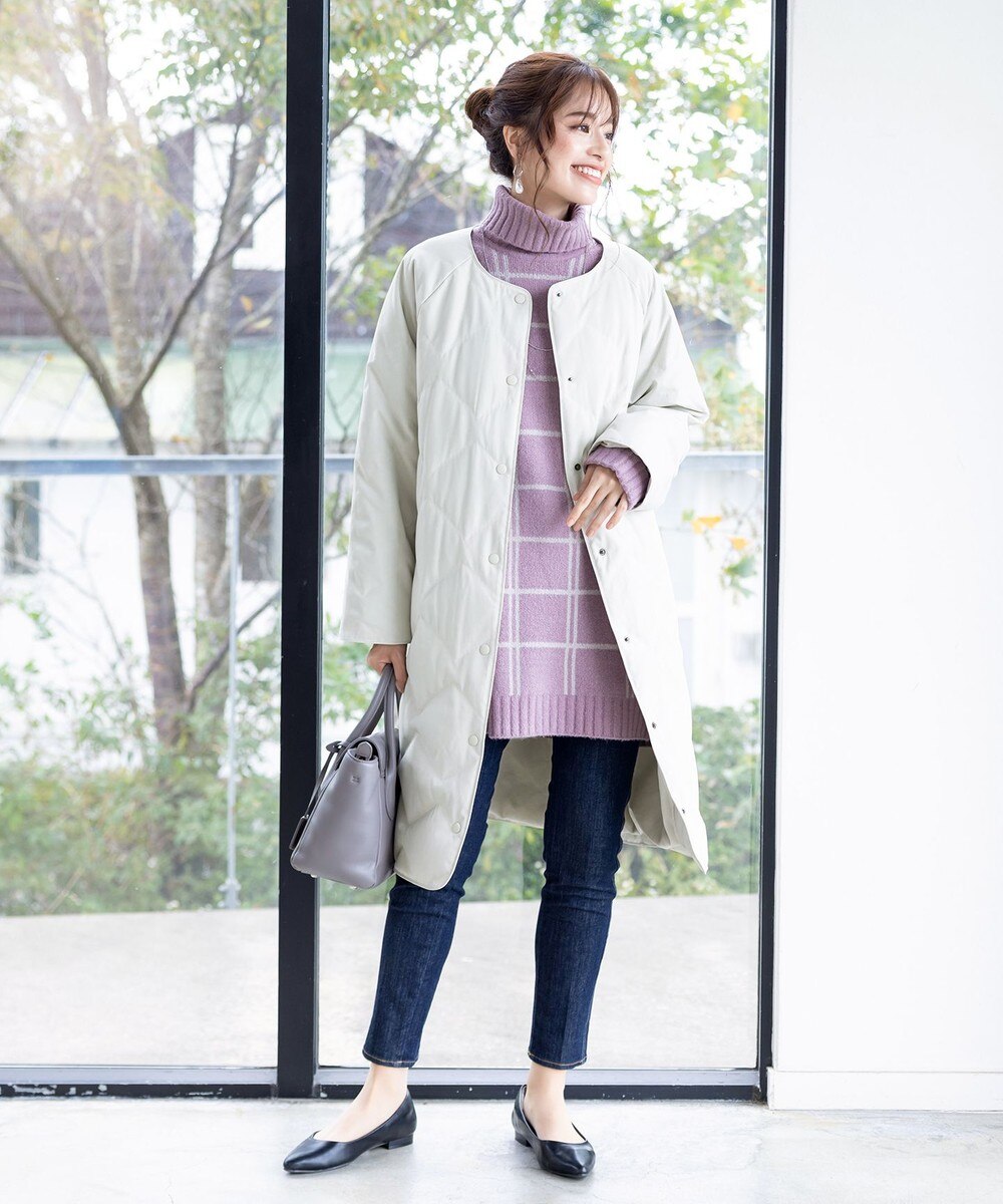 キルティングロングダウン