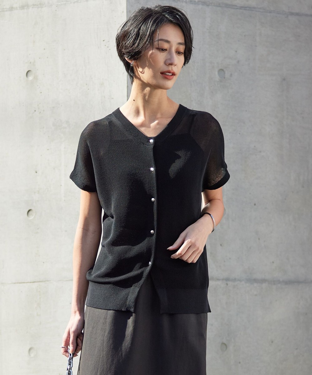 【オンワード】 ICB>トップス 【洗える】コンパクトコイル 3wayサマーニット ブラック S レディース 【オンワード】 ICB>トップス 【洗える】コンパクトコイル 3wayサマーニット ブラック S レディース