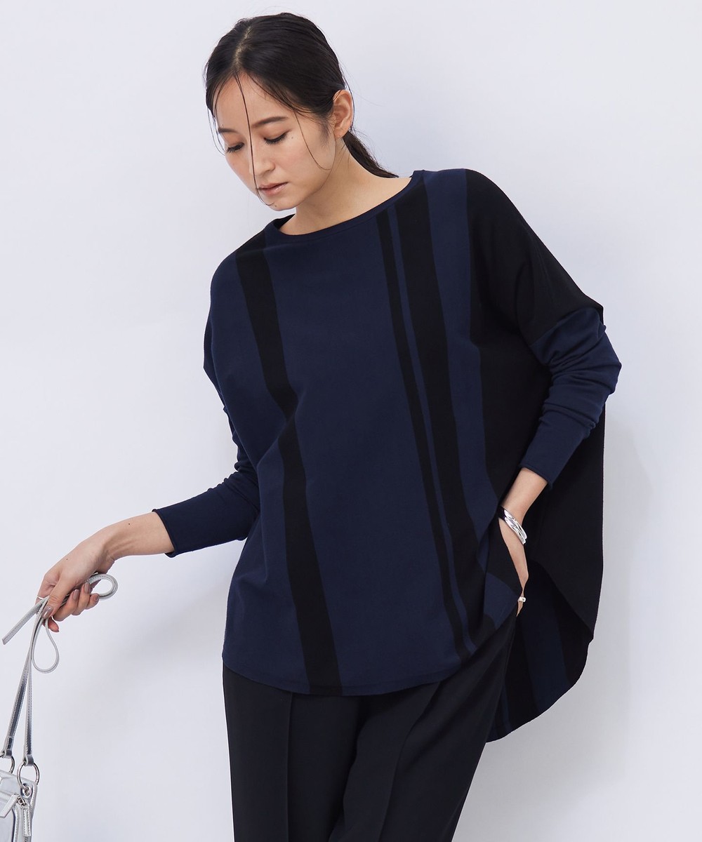 【オンワード】 ICB>トップス 【洗える】 ヴィスコースワイド 配色デザインプルオーバー ネイビー×ブラック S レディース 【オンワード】 ICB>トップス 【洗える】 ヴィスコースワイド 配色デザインプルオーバー ネイビー×ブラック S レディース