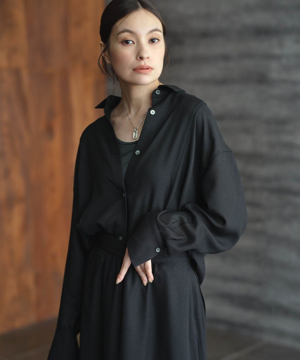 【オンワード】 ICB L(大きいサイズ)>トップス 【洗える】 シアービエラ デザインシャツ ブラック 42 レディース 【オンワード】 ICB L(大きいサイズ)>トップス 【洗える】 シアービエラ デザインシャツ ブラック 42 レディース