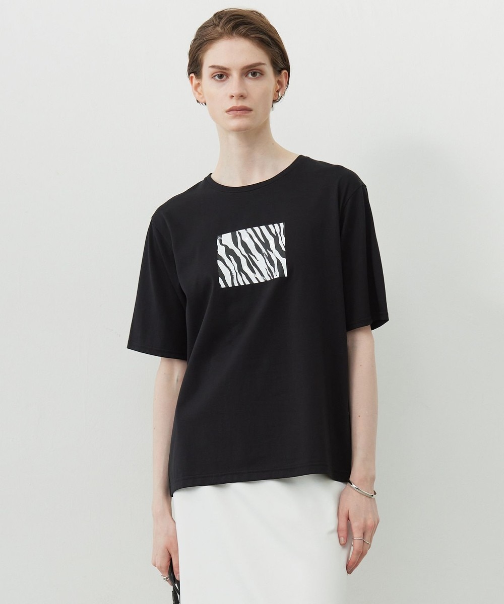 【オンワード】 ICB>トップス 【接触冷感・UVケア・洗える】ゼブラ柄 TEE ブラック XS レディース 【オンワード】 ICB>トップス 【接触冷感・UVケア・洗える】ゼブラ柄 TEE ブラック XS レディース