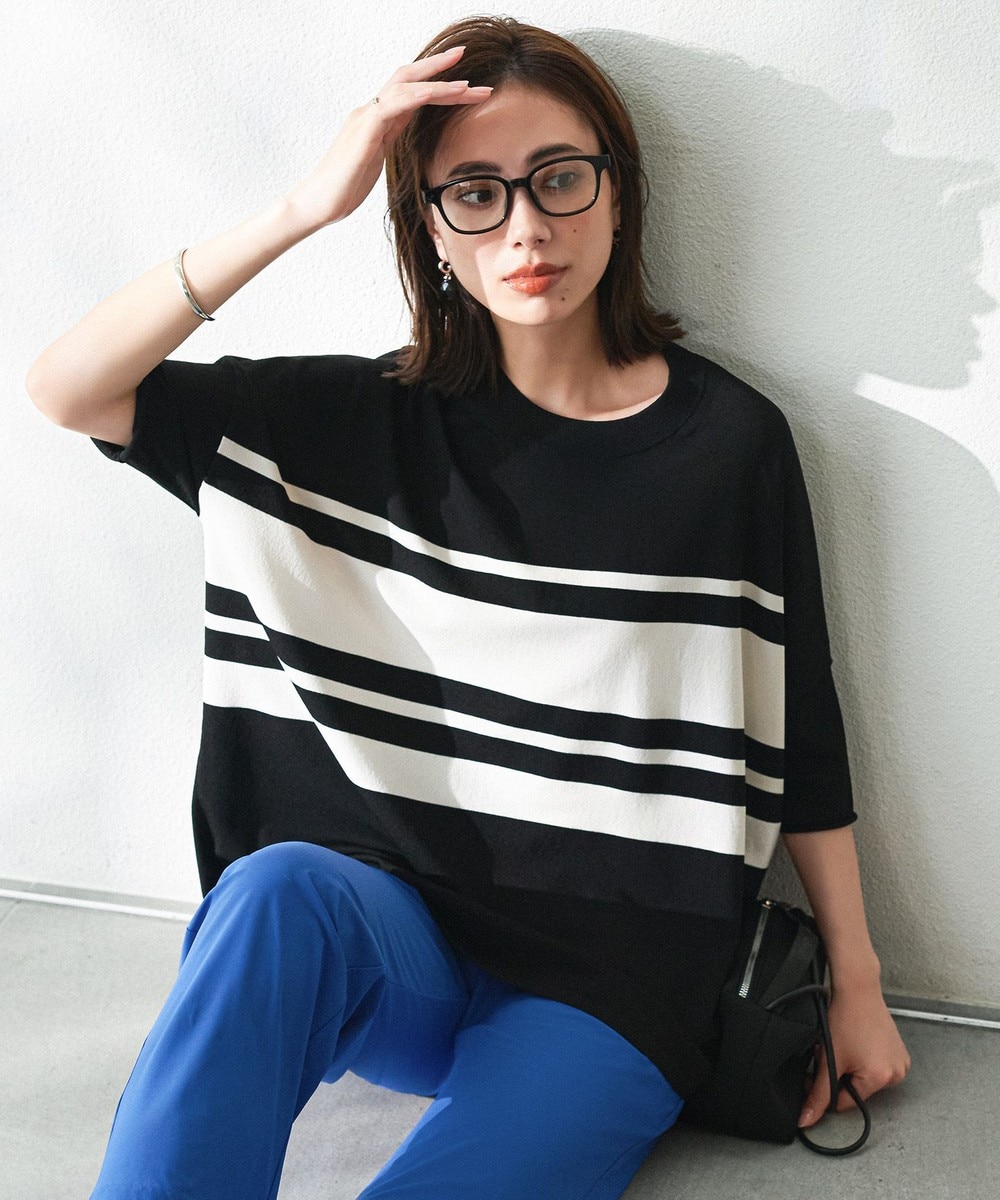 【オンワード】 ICB L(大きいサイズ)>トップス 【人気のため新色追加・接触冷感・UVカット・洗える】 VIS/NYハイゲージ プルオーバー ブラック×トープボーダー L レディース 【オンワード】 ICB L(大きいサイズ)>トップス 【人気のため新色追加・接触冷感・UVカット・洗える】 VIS/NYハイゲージ プルオーバー ブラック×トープボーダー L レディース