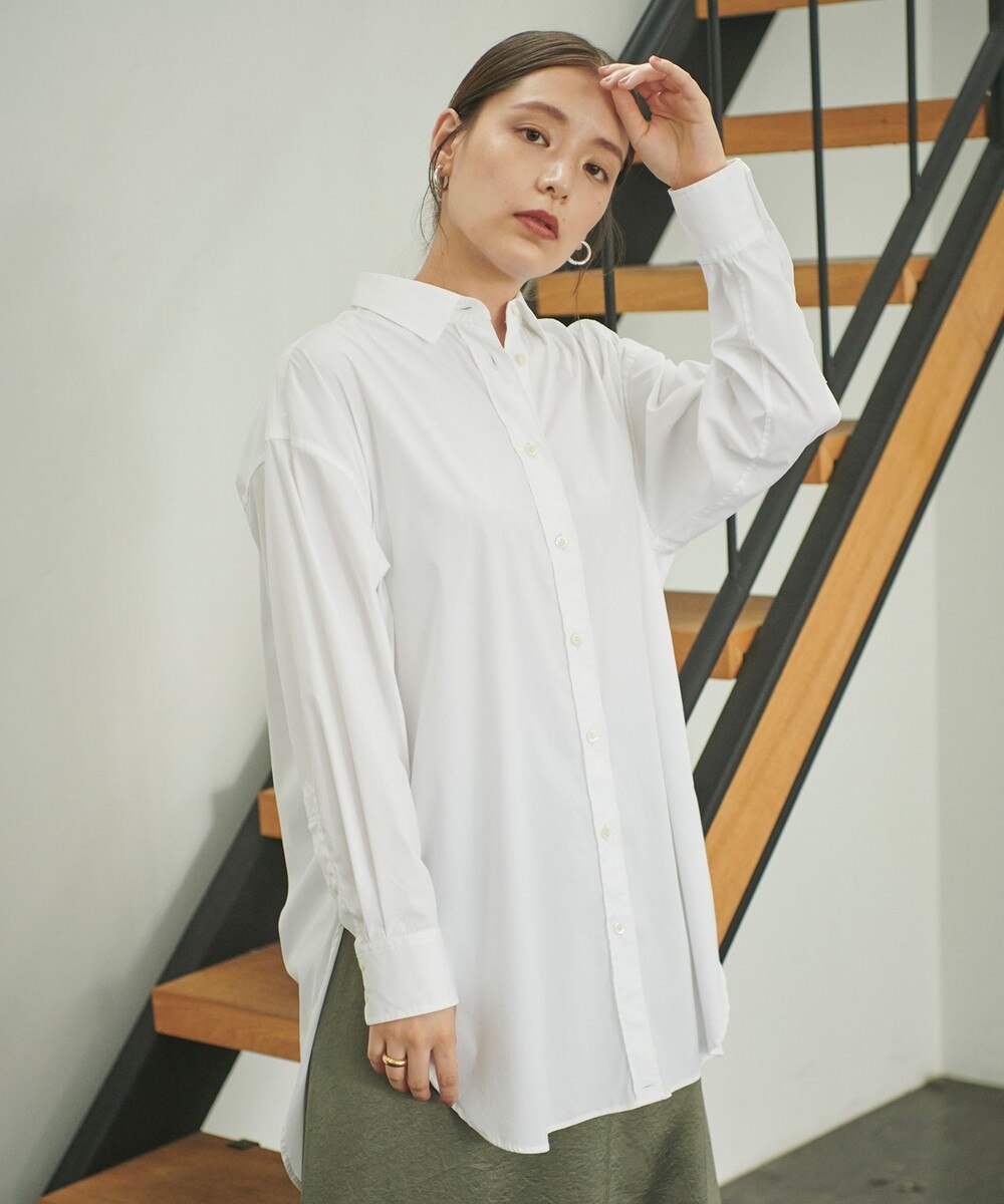 【オンワード】 #Newans>トップス 【洗える】SOPHIE/ ロングクロスオーバーシャツ(番号NE27) ブルーグレー 1 レディース 【送料無料】