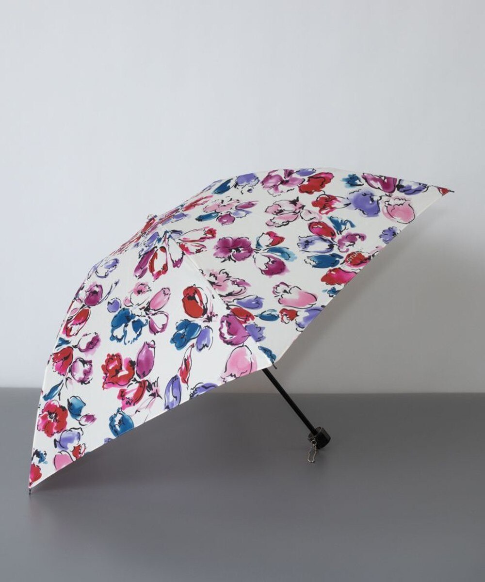 AURORA>ファッション雑貨 ジルスチュアート ブラシタッチ風プリント花柄 折り畳み傘 フューシャピンク FREE レディース