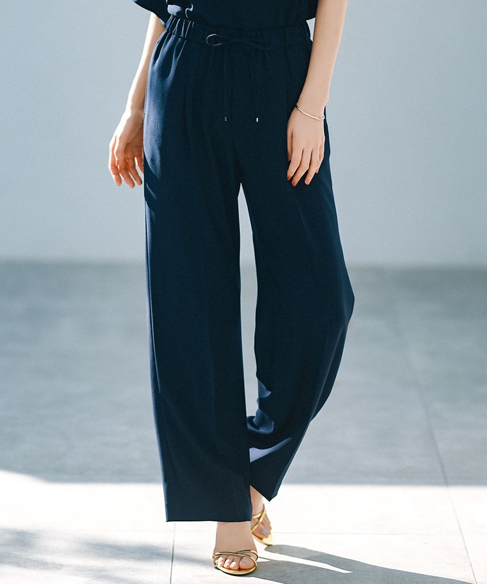 【オンワード】 23区>パンツ 【新色追加/洗える】ストレッチジョーゼット ワイドパンツ ネイビー 36 レディース 【オンワード】 23区>パンツ 【新色追加/洗える】ストレッチジョーゼット ワイドパンツ ネイビー 36 レディース