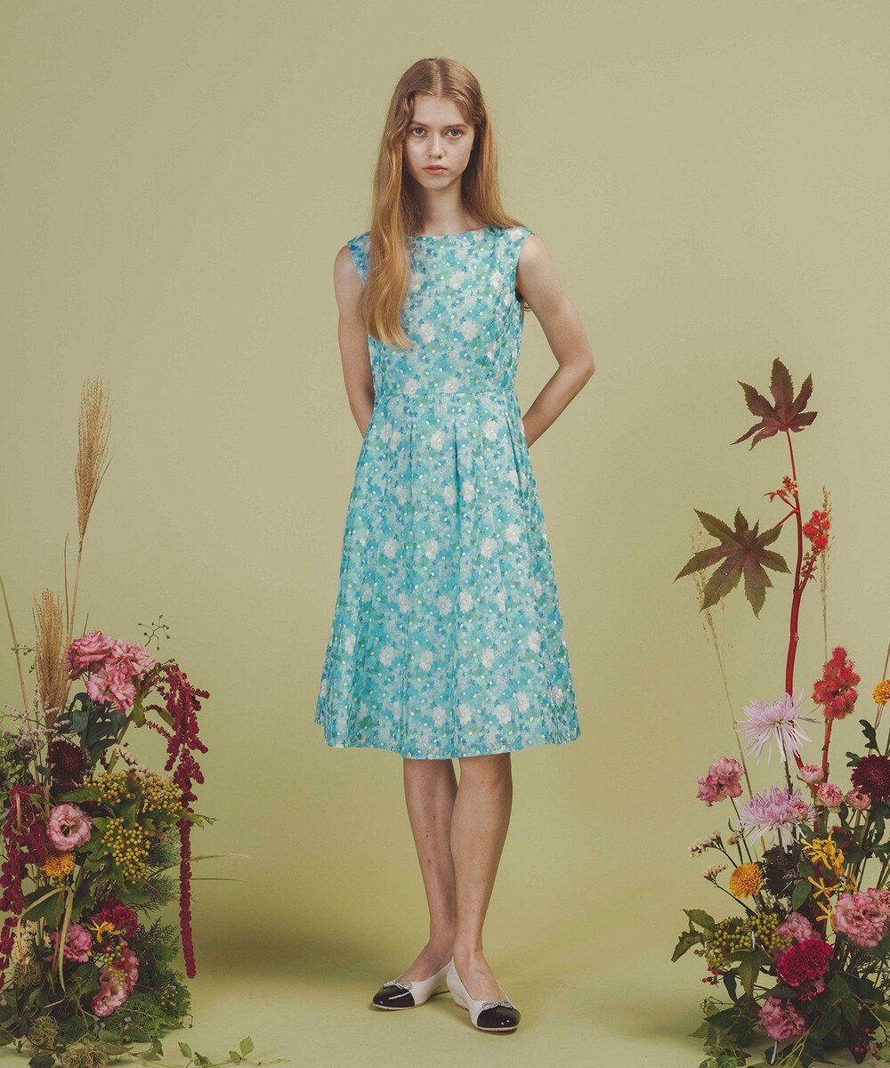 【オンワード】 TOCCA>ワンピース 【洗える・消臭】WHISPERS OF COSMOS ドレス ブルー 2 レディース