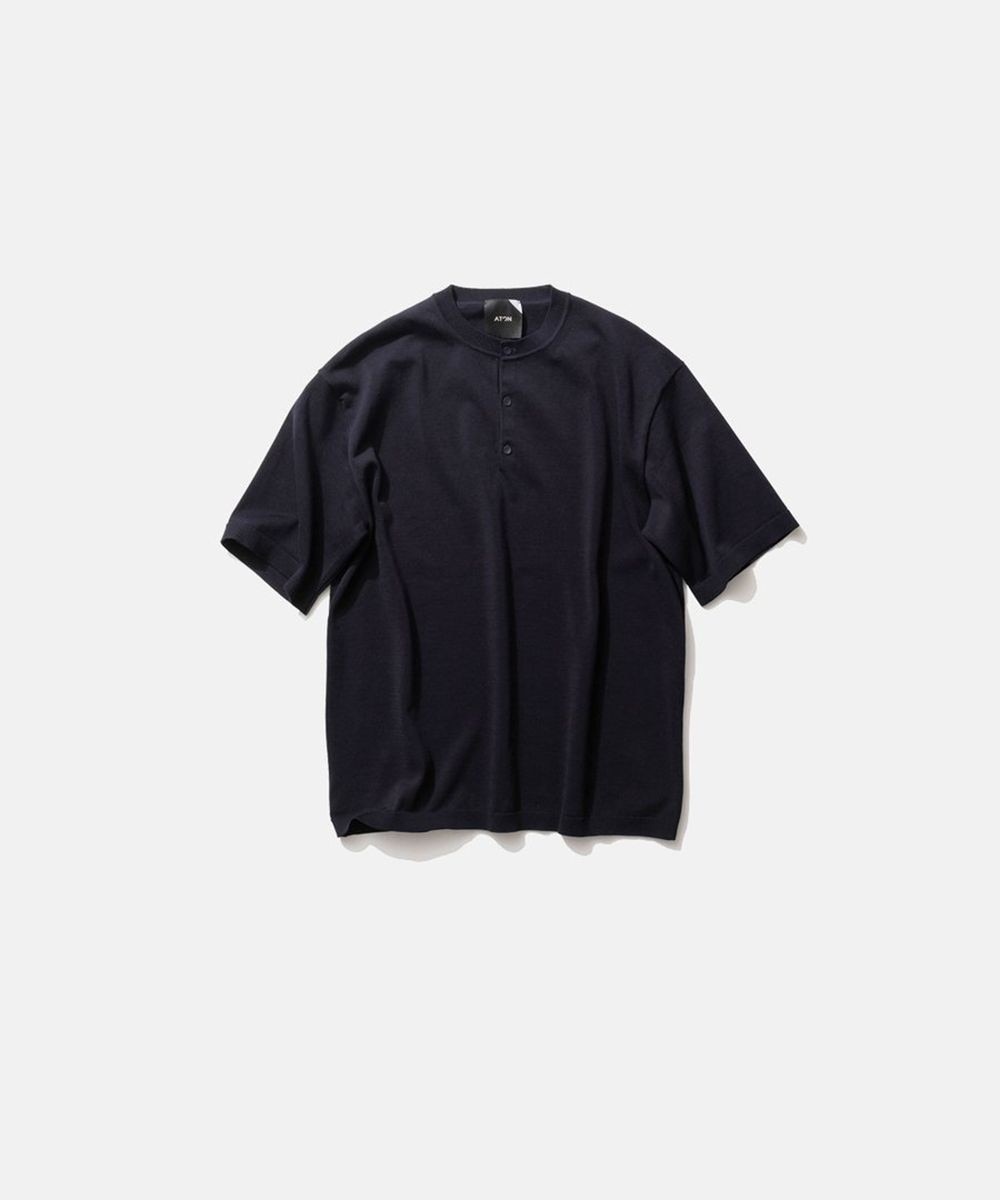 【オンワード】 ATON>トップス ORGANIC COTTON NATURAL DYE ヘンリーネックセーター - UNISEX DARK NAVY 02 レディース 【送料無料】