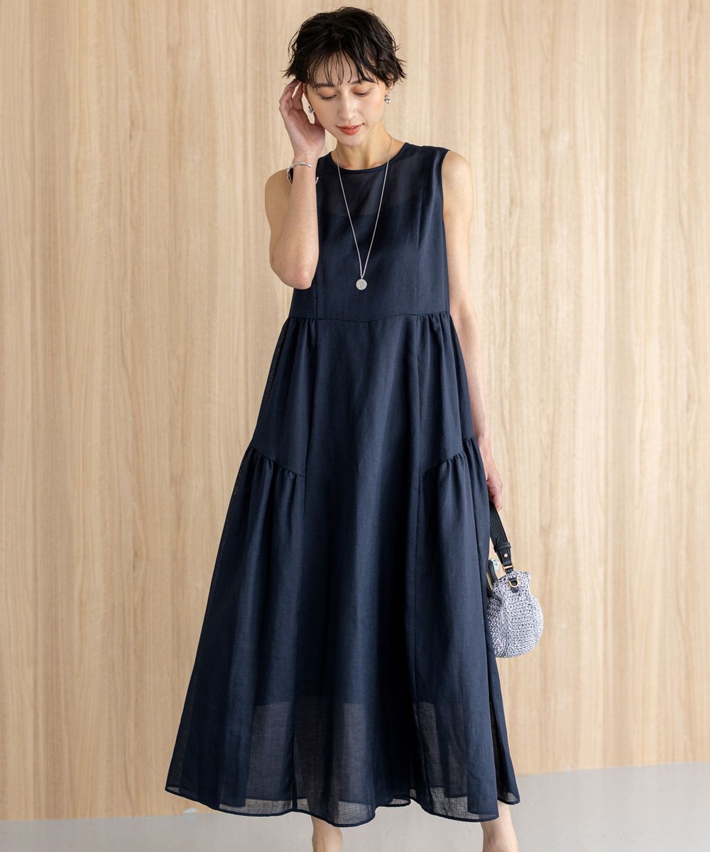 【オンワード】 23区 L(大きいサイズ)>ワンピース 【一部店舗限定/接触冷感/洗える】ラミータンブラー ノースリーブ ワンピース ネイビー 46 レディース 【オンワード】 23区 L(大きいサイズ)>ワンピース 【一部店舗限定/接触冷感/洗える】ラミータンブラー ノースリーブ ワンピース ネイビー 46 レディース