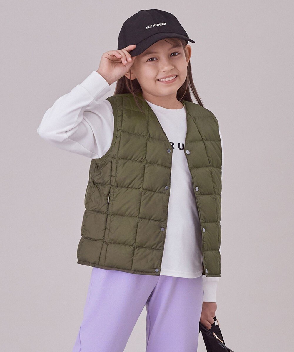 【オンワード】 UNFILO>ジャケット/アウター 【UNFILO KIDS】TAION Vネックベスト(UNISEX) ダークオリーブ 140 キッズ