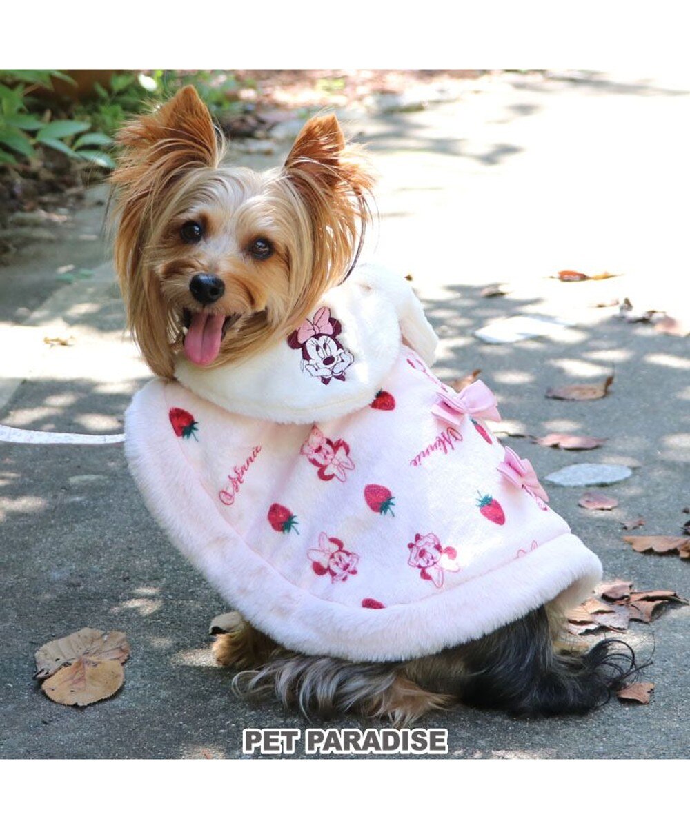 PET PARADISE>ペットグッズ 犬 服 ディズニー ミニーマウス コート 【小型犬】 ストロベリー ピンク（淡） ＳＳ