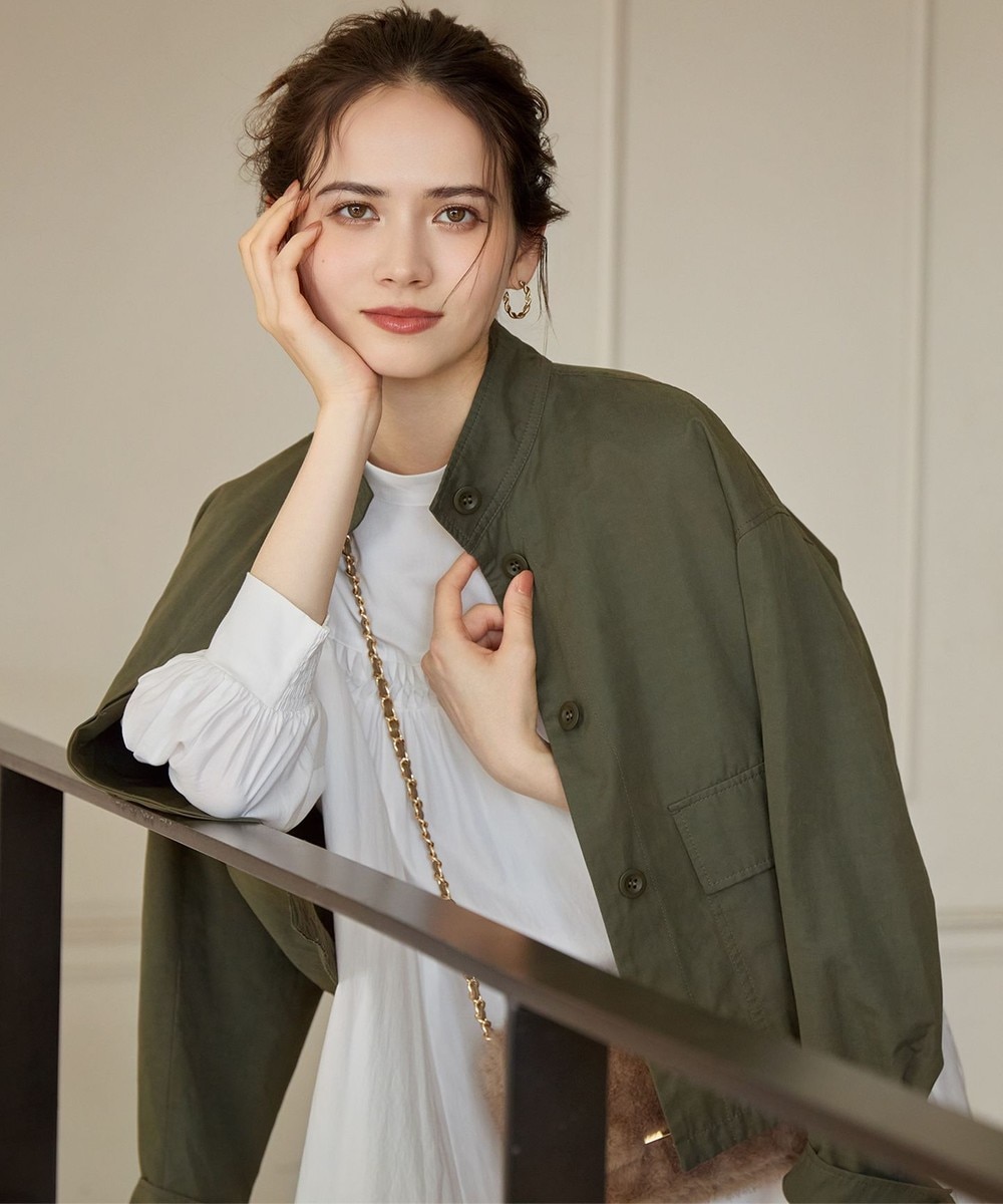 【オンワード】 23区 L(大きいサイズ)>ジャケット/アウター 【SLOW/一部店舗限定】ウォッシュドピーチタフタ ブルゾン カーキ 46 レディース 【オンワード】 23区 L(大きいサイズ)>ジャケット/アウター 【SLOW/一部店舗限定】ウォッシュドピーチタフタ ブルゾン カーキ 46 レディース