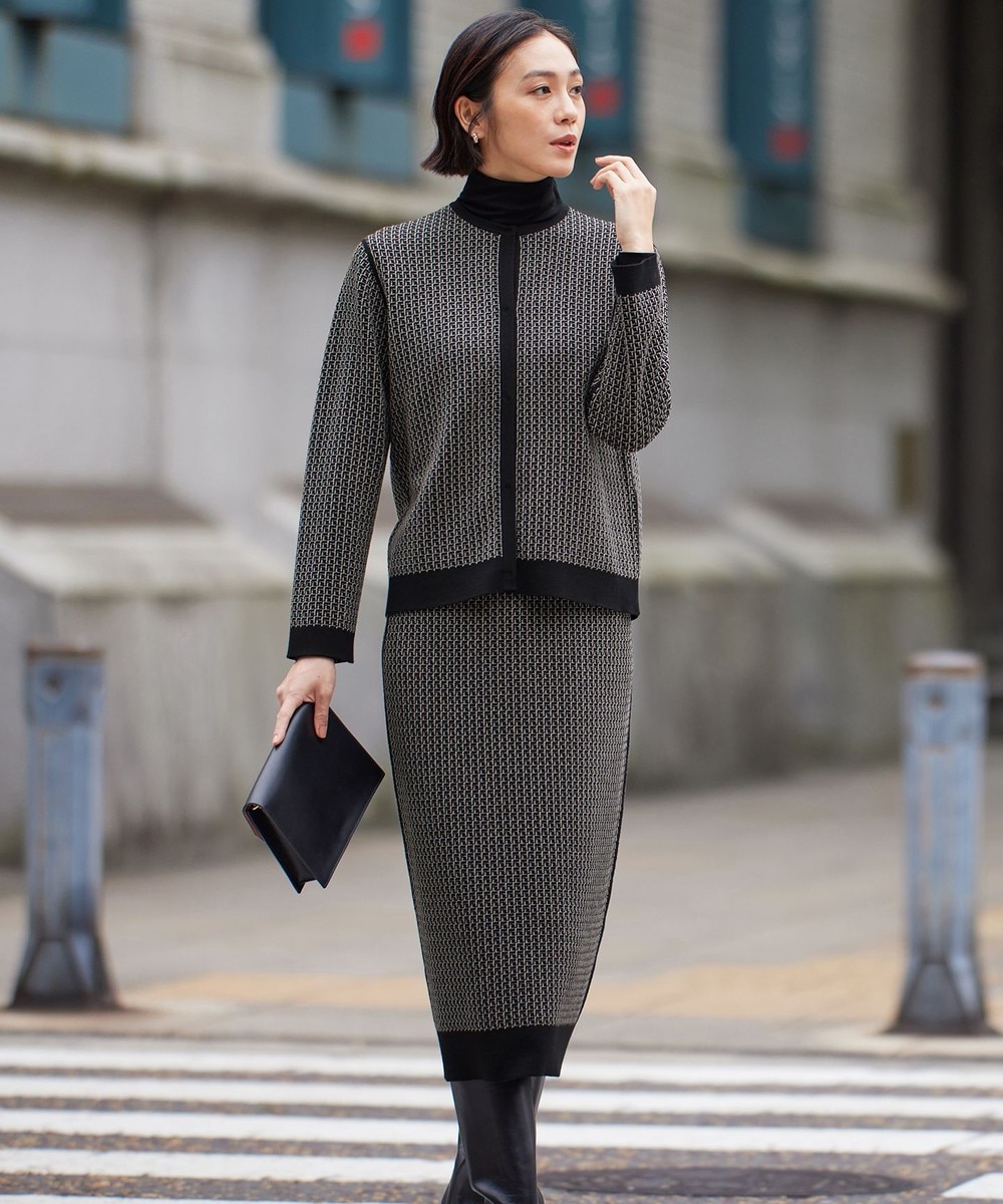 【オンワード】 自由区 S(小さいサイズ)>ワンピース 【洗える】リバーシブルニット セットアップ(カーディガン×タイトスカート) ブラック×グレージュ 32 レディース 【オンワード】 自由区 S(小さいサイズ)>ワンピース 【洗える】リバーシブルニット セットアップ(カーディガン×タイトスカート) ブラック×グレージュ 32 レディース