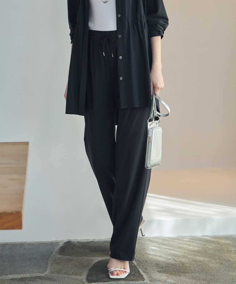 【オンワード】 ICB>パンツ 【WEB限定カラーあり・UVカット・接触冷感・速乾】マットスキューバ セミワイドパンツ ブラック S レディース 【オンワード】 ICB>パンツ 【WEB限定カラーあり・UVカット・接触冷感・速乾】マットスキューバ セミワイドパンツ ブラック S レディース