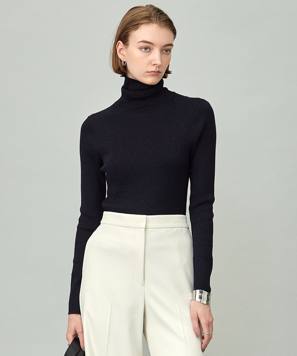 【オンワード】 ICB>トップス 【新色追加・洗える】エクストラファインメリノリブ タートルネックプルオーバー ネイビーラメ M レディース 【オンワード】 ICB>トップス 【新色追加・洗える】エクストラファインメリノリブ タートルネックプルオーバー ネイビーラメ M レディース