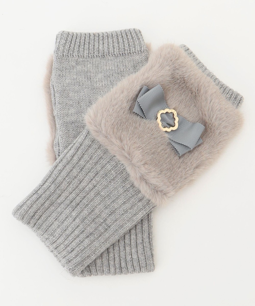 【オンワード】 TOCCA>ファッション雑貨 KNIT FUR HANDWARMER 手袋 グレー F レディース