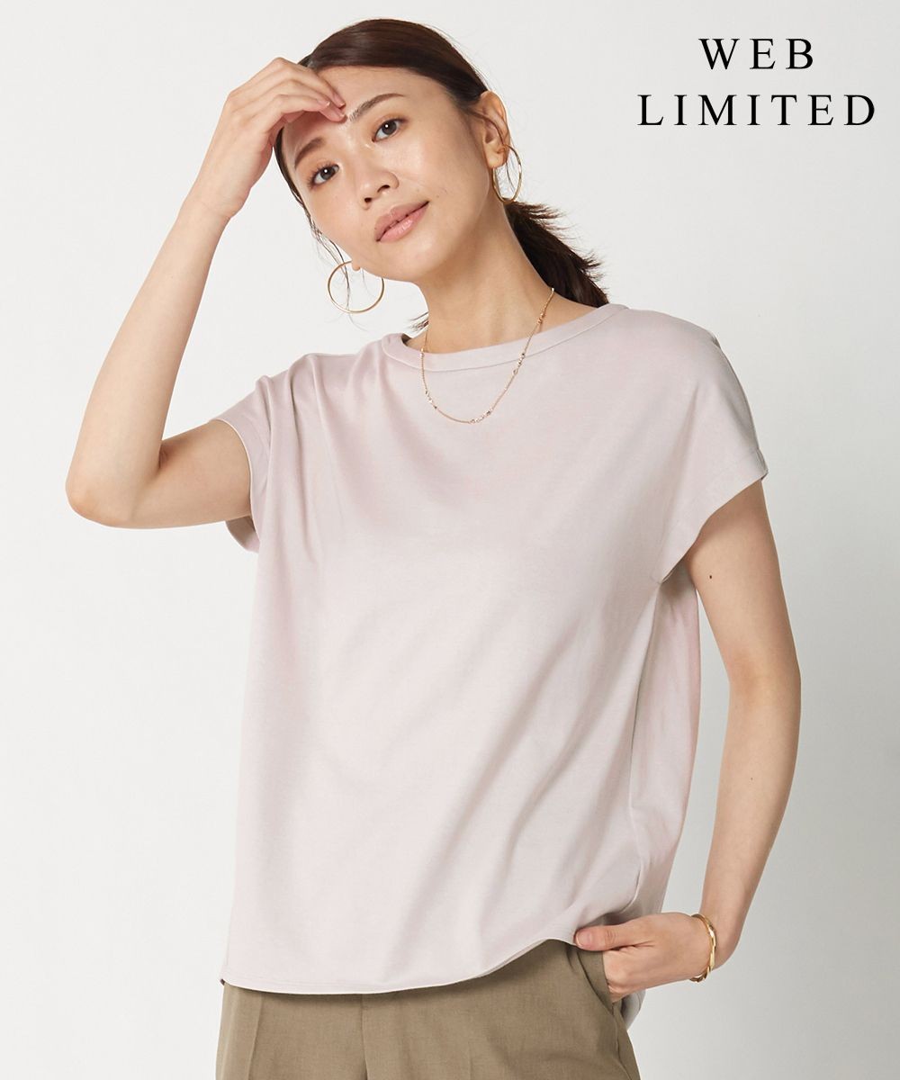 【オンワード】 J.PRESS LADIES S>トップス 【WEB限定】防汚Ｔシャツ フレンチスリーブ ホワイト S レディース 【送料無料】