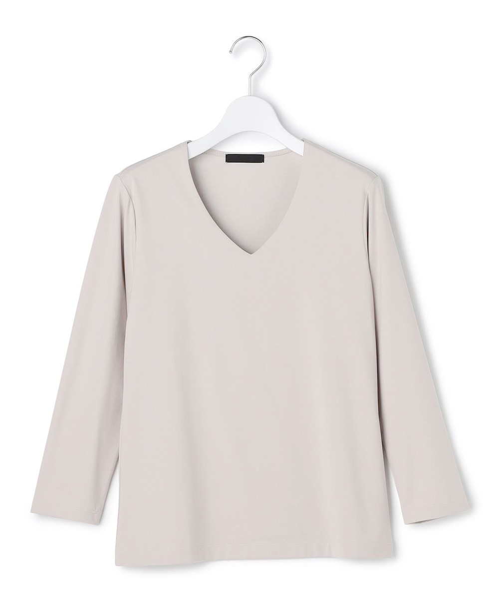 【オンワード】 ICB>トップス 【速乾・UVケア・接触冷感・洗える】 スーペリアジャージー Vネックカットソー ライトグレー M レディース 【オンワード】 ICB>トップス 【速乾・UVケア・接触冷感・洗える】 スーペリアジャージー Vネックカットソー ライトグレー M レディース