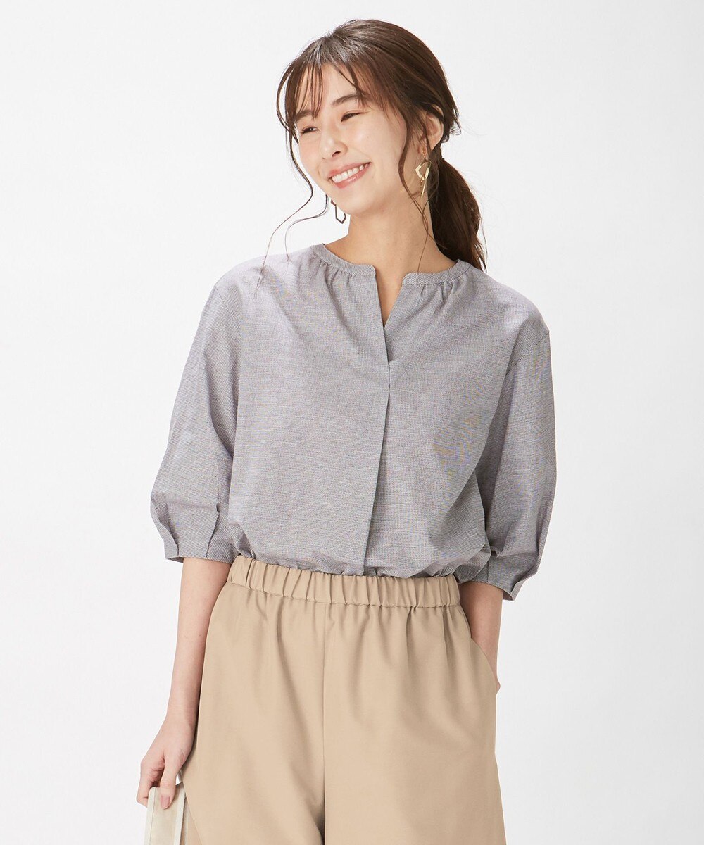 【オンワード】 J.PRESS LADIES L>トップス 【洗える】BEZ ピンチェック ブラウス イエロー T15 レディース 【送料無料】