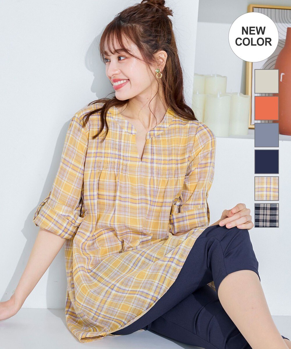 【洗える】小顔効果も叶うピンタックシャツチュニック