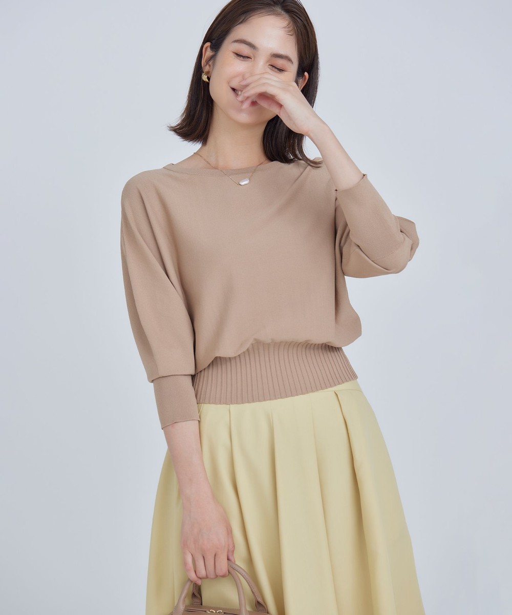 【オンワード】 組曲>トップス 【5色展開・UVケア】スタイルアップ ドルマンスリーブ ニット キャメルベージュ 2 レディース 【オンワード】 組曲>トップス 【5色展開・UVケア】スタイルアップ ドルマンスリーブ ニット キャメルベージュ 2 レディース