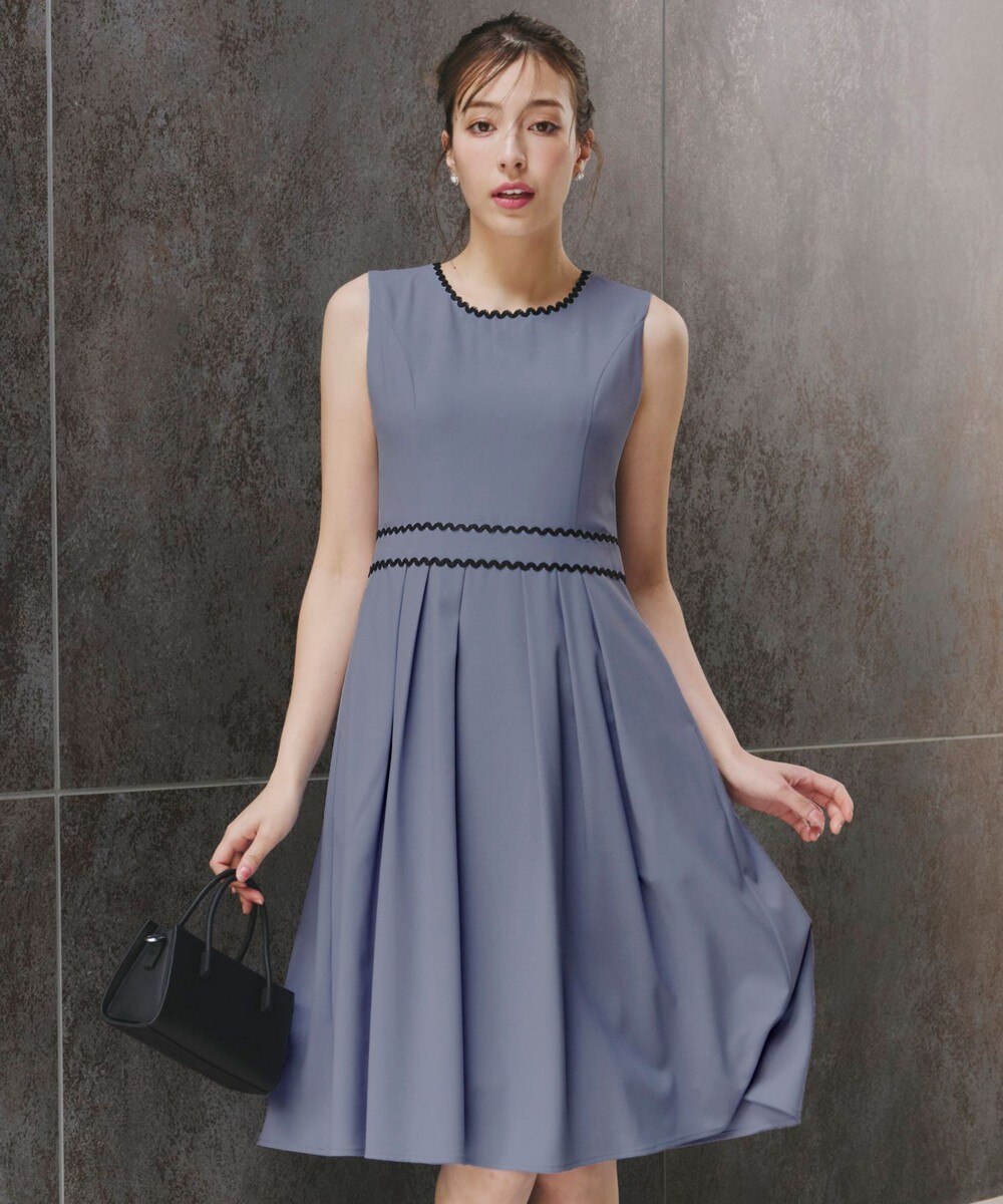 【洗える】配色スカラップレースワンピース