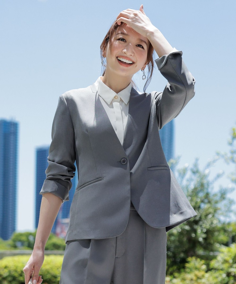 【オンワード】 ANY SIS>ジャケット/アウター 【セットアップ可】イージーケアライト ジャケット グレー 1 レディース 【オンワード】 ANY SIS>ジャケット/アウター 【セットアップ可】イージーケアライト ジャケット グレー 1 レディース