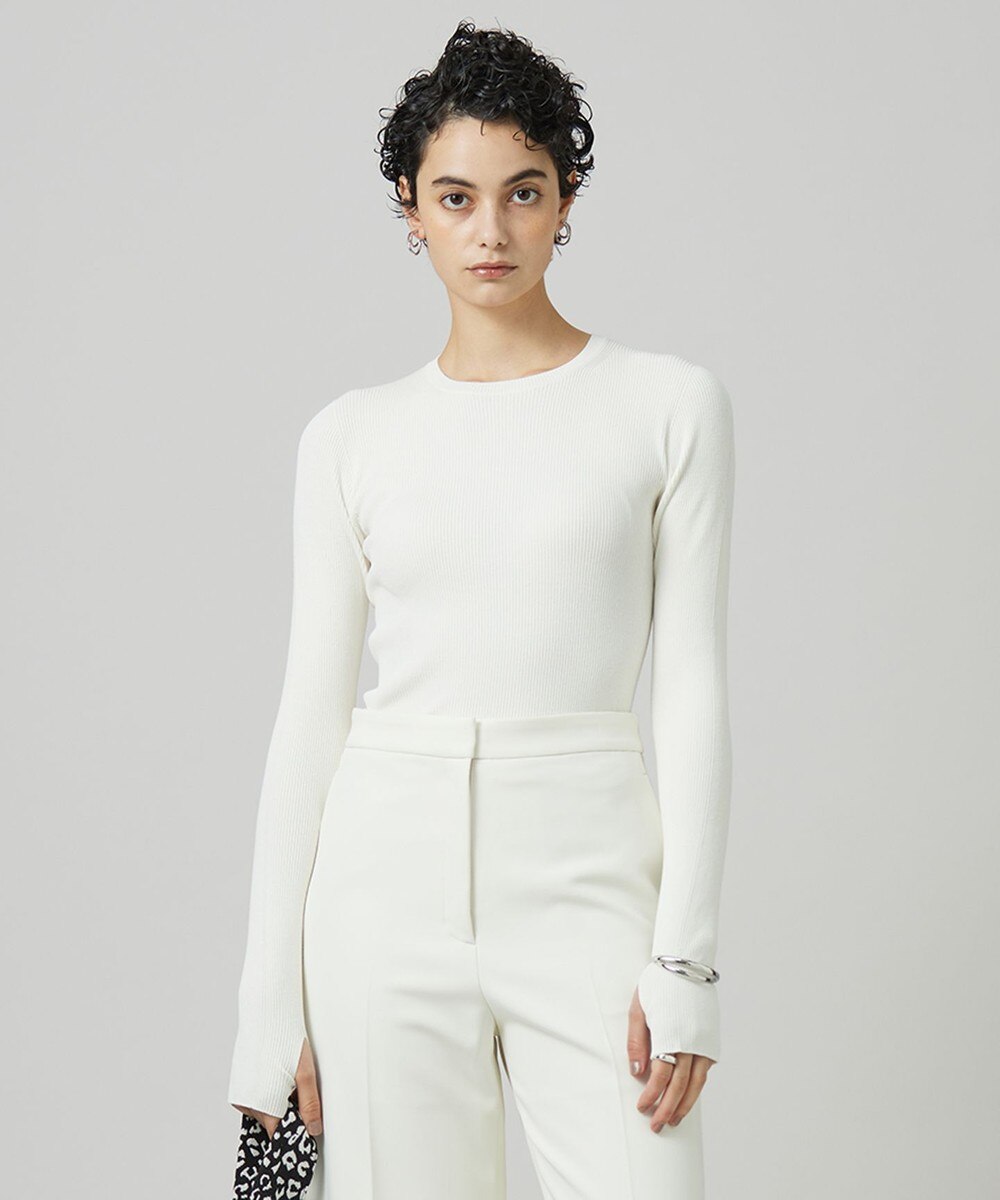 【オンワード】 ICB L(大きいサイズ)>トップス 【CLASSY.1月号掲載・洗える】ハイゲージリブベーシック プルオーバーニット オフホワイト L レディース 【オンワード】 ICB L(大きいサイズ)>トップス 【CLASSY.1月号掲載・洗える】ハイゲージリブベーシック プルオーバーニット オフホワイト L レディース