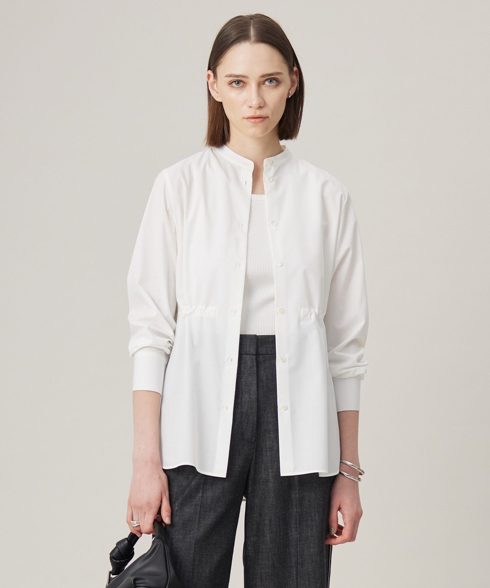 【オンワード】 ICB L(大きいサイズ)>トップス 【洗える】 クリーンブロード バンドカラーシャツ オフホワイト 42 レディース 【オンワード】 ICB L(大きいサイズ)>トップス 【洗える】 クリーンブロード バンドカラーシャツ オフホワイト 42 レディース