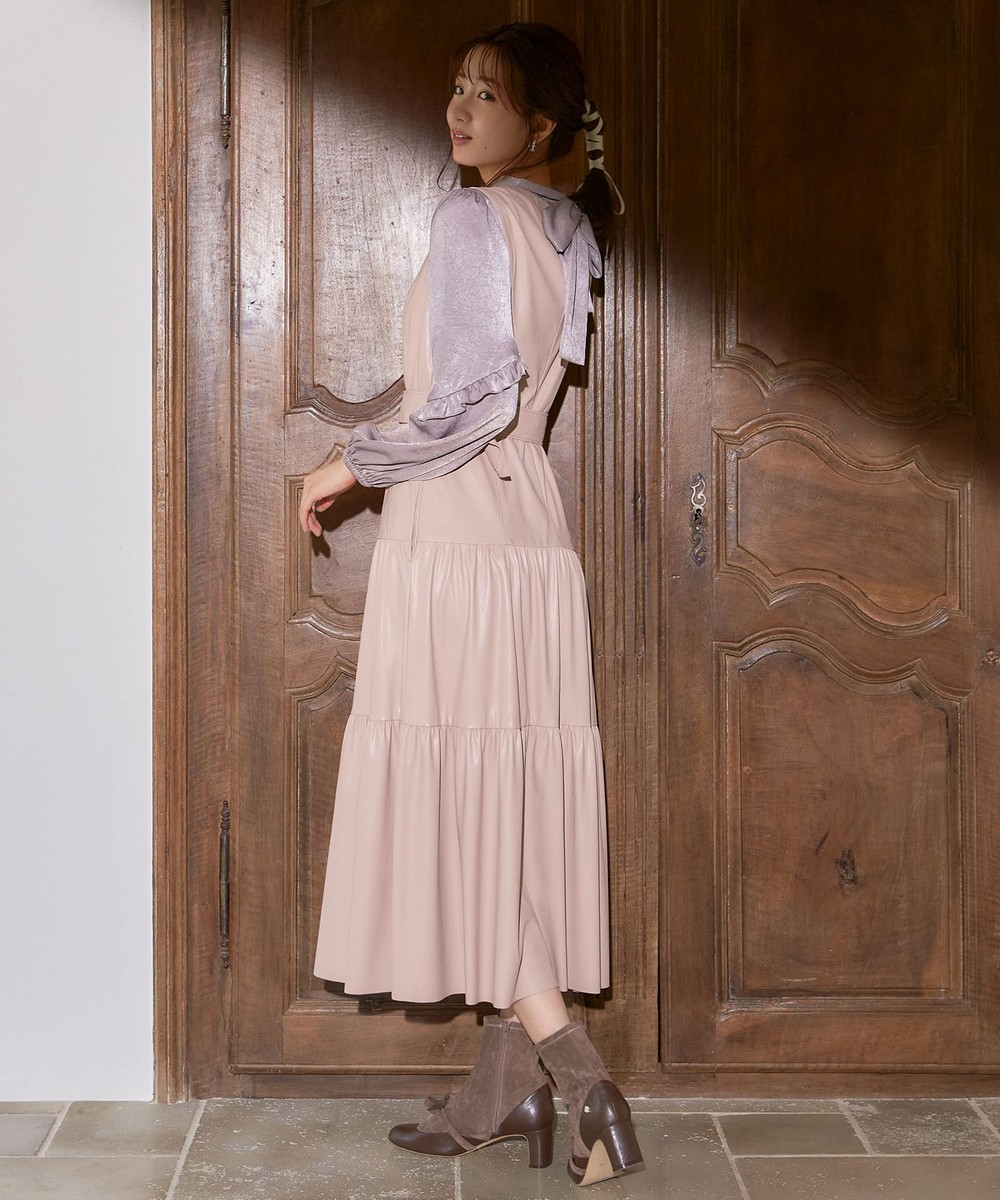 【オンワード】 TOCCA>ワンピース 【TOCCA LAVENDER】Import Eco Leather Dress ドレス ローズ 0 レディース 【送料無料】