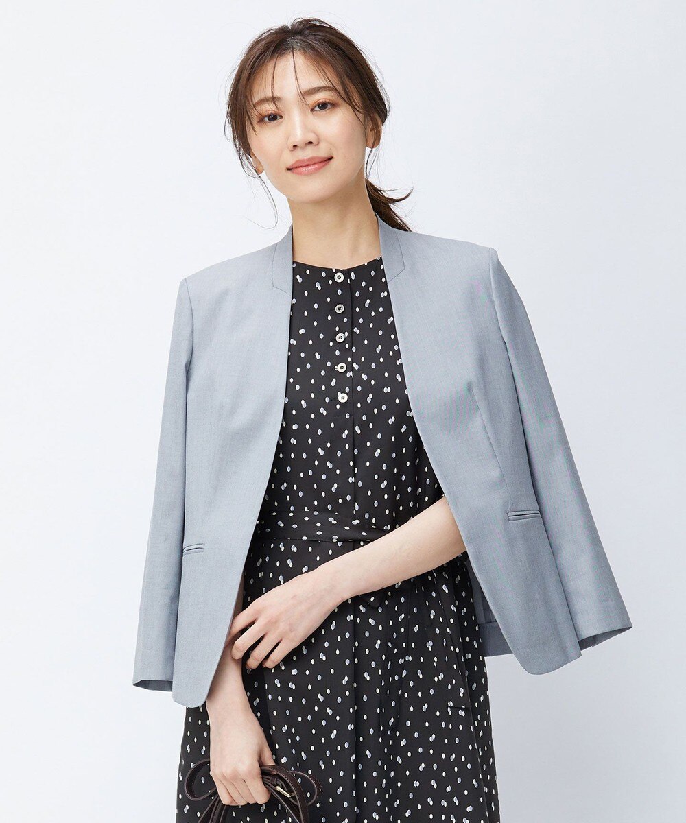 【オンワード】 J.PRESS LADIES>ジャケット/アウター 【洗える・撥水・防汚】コットンFITTYシャーク ノーカラー ジャケット ライトグレー 9 レディース 【オンワード】 J.PRESS LADIES>ジャケット/アウター 【洗える・撥水・防汚】コットンFITTYシャーク ノーカラー ジャケット ライトグレー 9 レディース